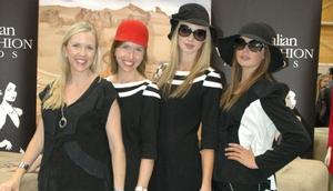 OHARA: Designers Kash and Clare O'Hara with models wearing their wool designs.